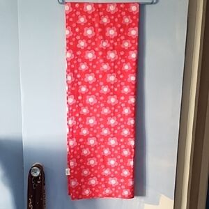 New Kate Austin Large Cotton Shawl Scarf Red And Pink Flower Print